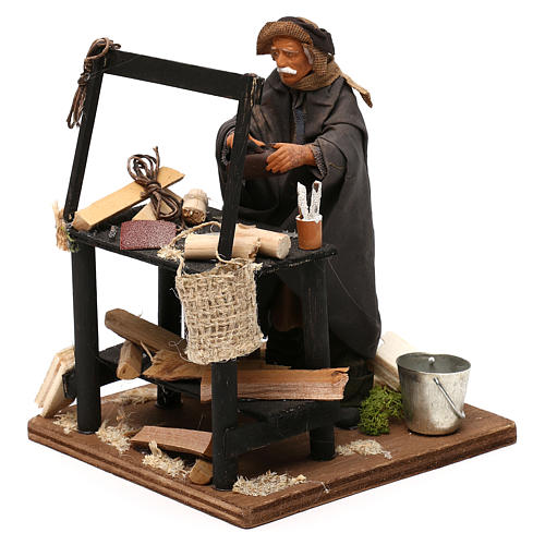 STOCK Carpenter with desk and tools, Neapolitan Nativity scene 14 cm 3