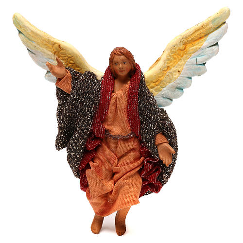STOCK Glory Angel dressed in terracotta, 10 cm Neapolitan nativity 1