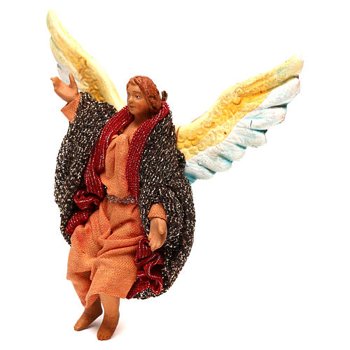 STOCK Glory Angel dressed in terracotta, 10 cm Neapolitan nativity 2