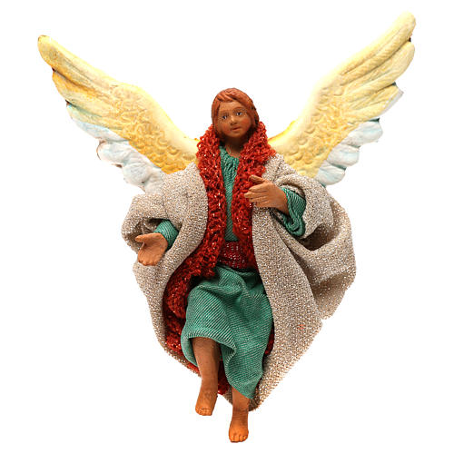STOCK Glory Angel dressed in terracotta, 10 cm Neapolitan nativity 5