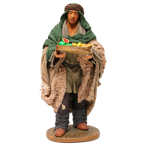 STOCK Berger avec fruits en terre cuite 30 cm crèche Naples 1