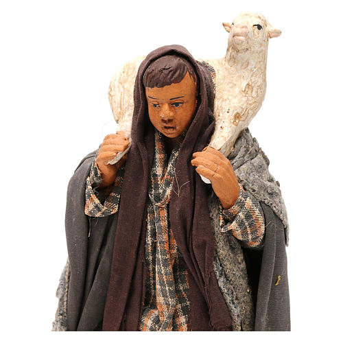 STOCK Pastor com ovelha vestido para presépio napolitano com figuras de 18 cm de altura média 2