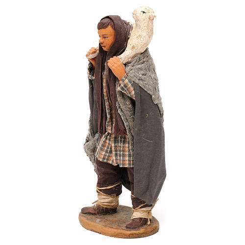 STOCK Pastor com ovelha vestido para presépio napolitano com figuras de 18 cm de altura média 3