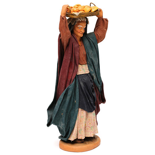 STOCK Donna con cesto vestita terracotta di 30 cm presepe napoletano 4