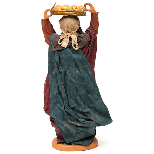 STOCK Donna con cesto vestita terracotta di 30 cm presepe napoletano 5