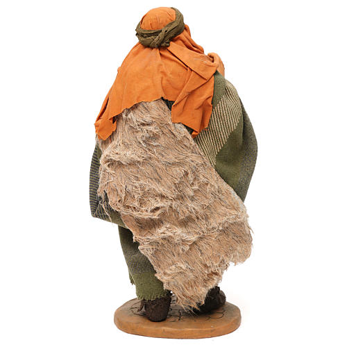 STOCK Shepherd with jug dressed in terracotta, 30 cm Neapolitan nativity 5