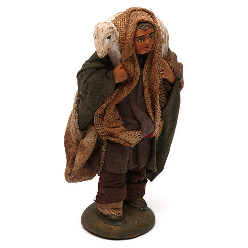 STOCK Pastore con pecora vestito in terracotta 10 cm Presepe Napoli 3