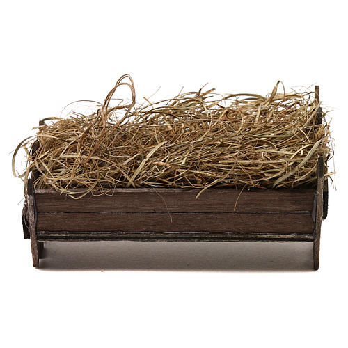 STOCK Culla per Gesù Bambino 20 cm legno e terracotta per presepe napoletano 1