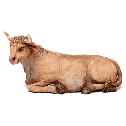 STOCK Ox in terracotta, 35 cm Neapolitan nativity extra finished 1