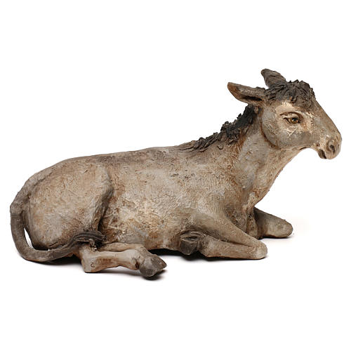 STOCK Donkey in terracotta, 35 cm Neapolitan nativity extra finished 1