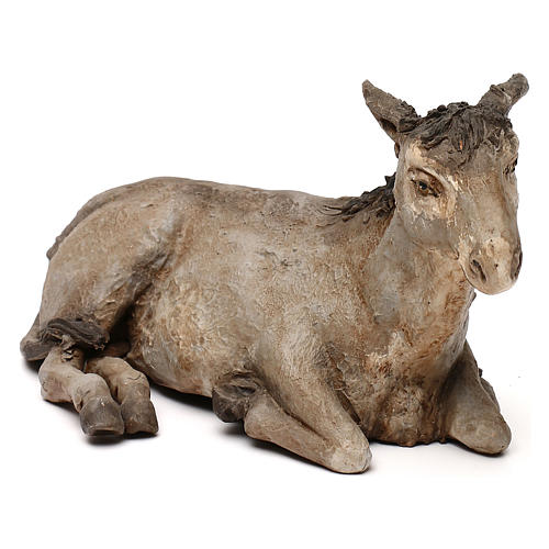 STOCK Donkey in terracotta, 35 cm Neapolitan nativity extra finished 2