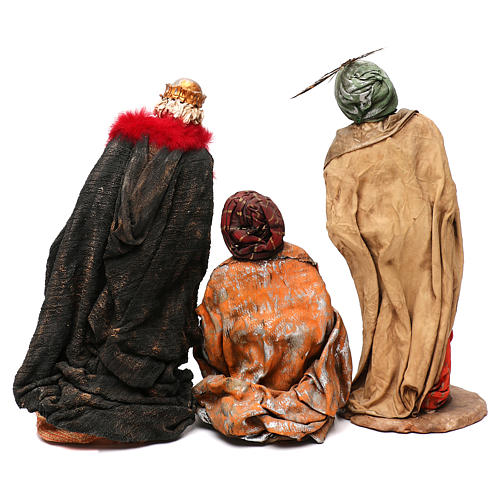 STOCK Three Kings dressed extra in terracotta, 35 cm Neapolitan nativity 8