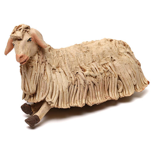 STOCK Lying sheep, Neapolitan Nativity scene 14 cm 1