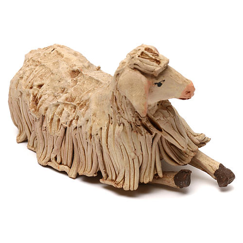 STOCK Lying sheep, Neapolitan Nativity scene 14 cm 2