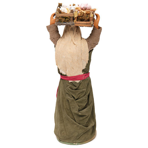 STOCK Woman carrying vegetable crates, 14 cm Neapolitan nativity 4