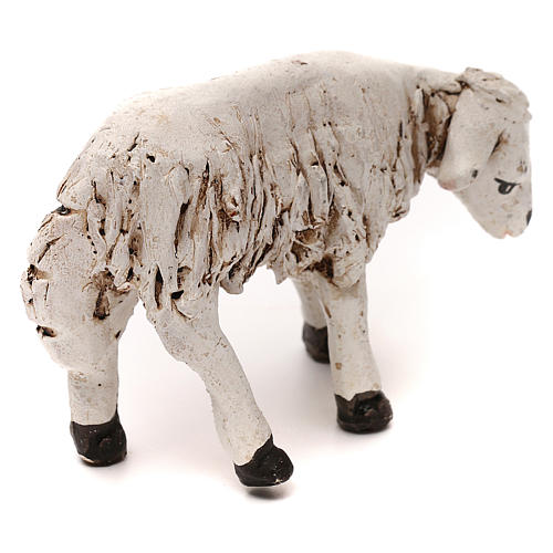 STOCK Pecorella lana in piedi presepe napoletano 14 cm 3