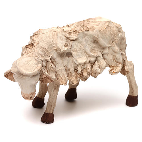 STOCK Mouton terre cuite tête à gauche crèche napolitaine 30 cm 1