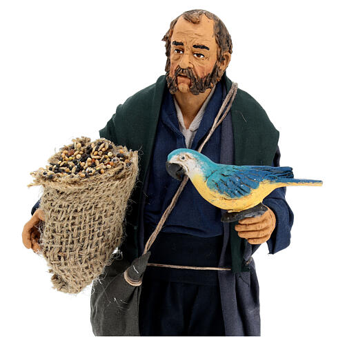 Man with parrot for Neapolitan Nativity Scene with 30 cm characters 2
