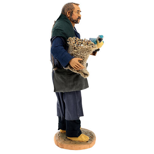 Man with parrot for Neapolitan Nativity Scene with 30 cm characters 5