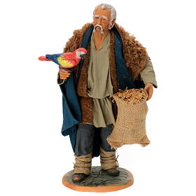 Man with parrot figure 30 cm Neapolitan nativity