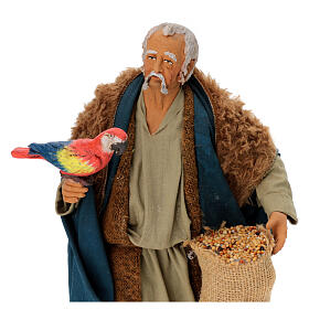 Man with parrot figure 30 cm Neapolitan nativity