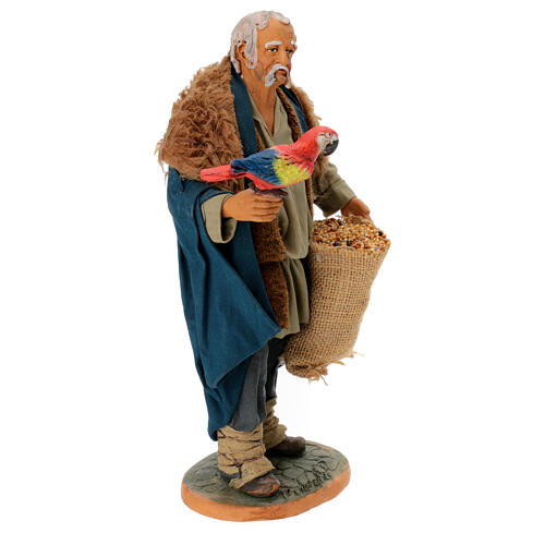 Man with parrot figure 30 cm Neapolitan nativity 5