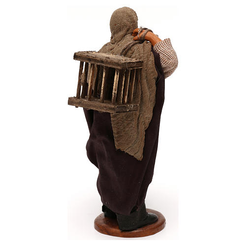 Uomo 2 gabbie legno presepe napoletano 12 cm 4