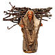 Alte Frau mit Zweigen auf Schulter 10cm neapolitanische Krippe s1