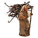 Alte Frau mit Zweigen auf Schulter 10cm neapolitanische Krippe s3