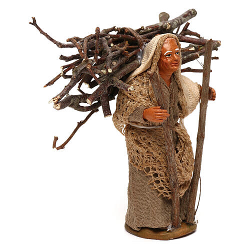 Old woman carrying branches, Neapolitan Nativity scene 10 cm 3