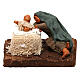 Woman with baby in a crib, Neapolitan Nativity scene 10 cm s1