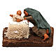 Mother with child in manger, for 10 cm Neapolitan nativity s1