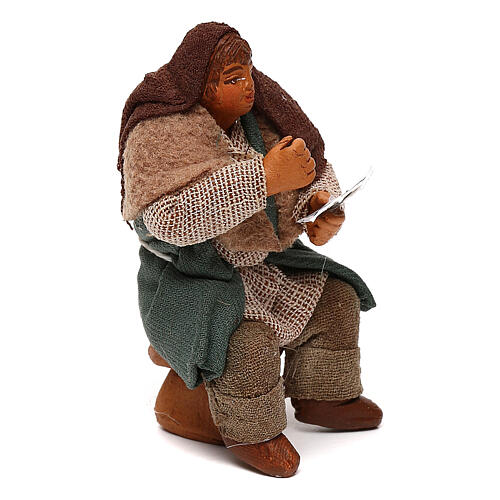 Miniature card player with fist, for 10 cm Neapolitan nativity 3