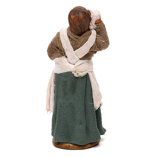 Mujer mano en la frente belén napolitano 10 cm 4
