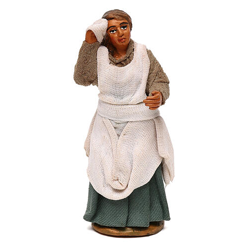 Woman with hand on forehead, 10 cm Neapolitan nativity 1