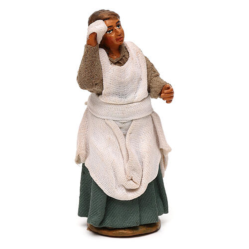 Woman with hand on forehead, 10 cm Neapolitan nativity 3