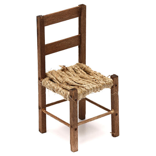 Cadeira em madeira para presépio napolitano com figuras de 15 cm altura média 1