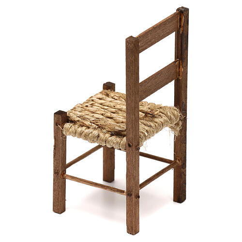 Cadeira em madeira para presépio napolitano com figuras de 15 cm altura média 2