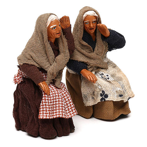 Two gossiping women, for 10 cm Neapolitan nativity 3