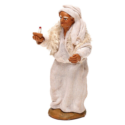 Homem idoso com vela para presépio napolitano com figuras de 10 cm de altura média 2