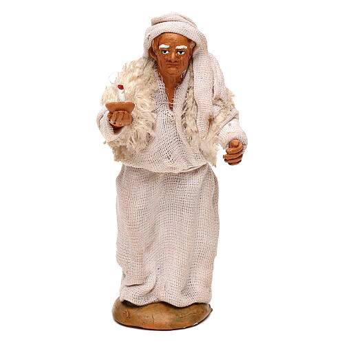 Old man with candle miniature, 10 cm Neapolitan nativity 1
