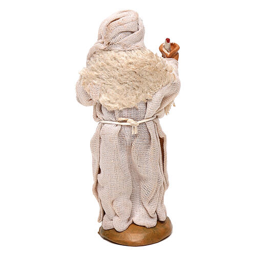 Old man with candle miniature, 10 cm Neapolitan nativity 4