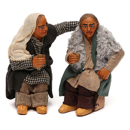 Coppia di ubriachi presepe napoletano 10 cm 1
