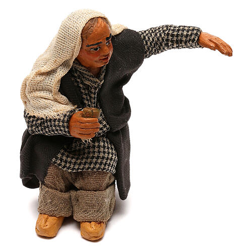 Miniature old drunk couple, 10 cm Neapolitan nativity 4