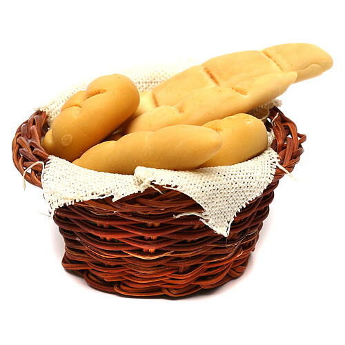 Korb mit Brot für 24cm neapolitanische Krippe 2