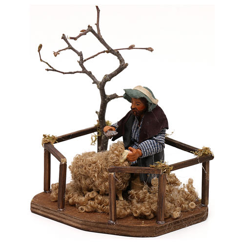 Tosquiador de ovelha lã para presépio napolitano com figuras de 10 cm de altura média 2