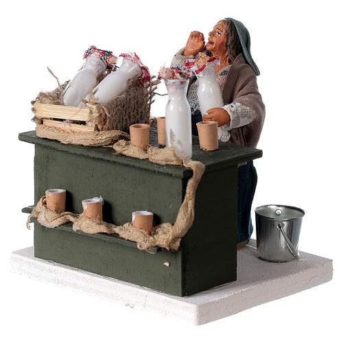 Lattaia con banco legno presepe napoletano 10 cm 2