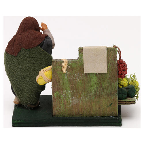 Greengrocer with mini fruit vegetable stand, 10 cm Neapolitan nativity 4
