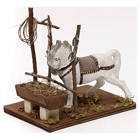 Horse with trough, 10 cm Neapolitan nativity