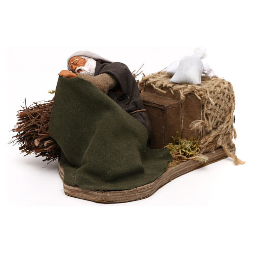 Men asleep covering himself animated Neapolitan Nativity Scene with 12 cm figurines 2